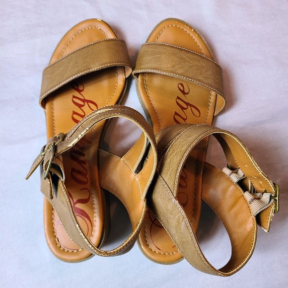 Rampage Jabari Women's Size 7.5 Faux Leather Open Toe Pumps Heels Sandals Shoes - Picture 5 of 12